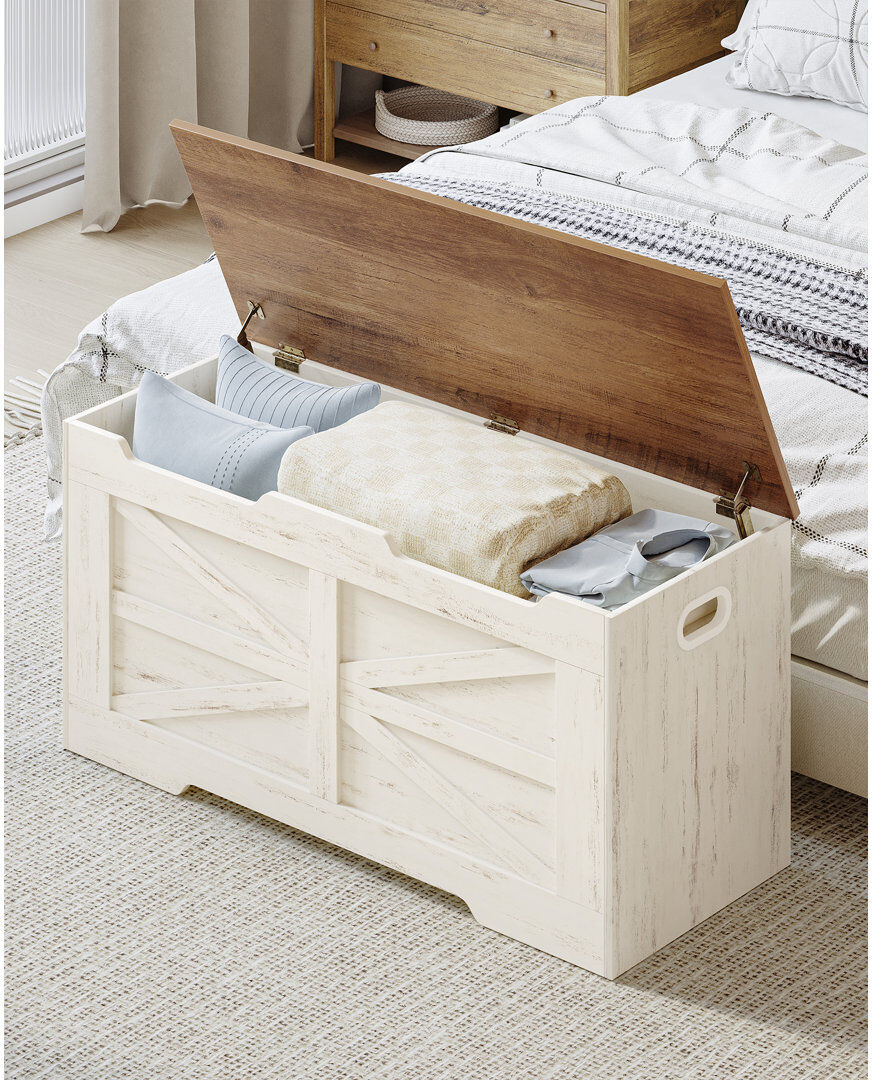 Lily Manor Accent Chest White/Brown 48cm H X 100cm W X 40cm D