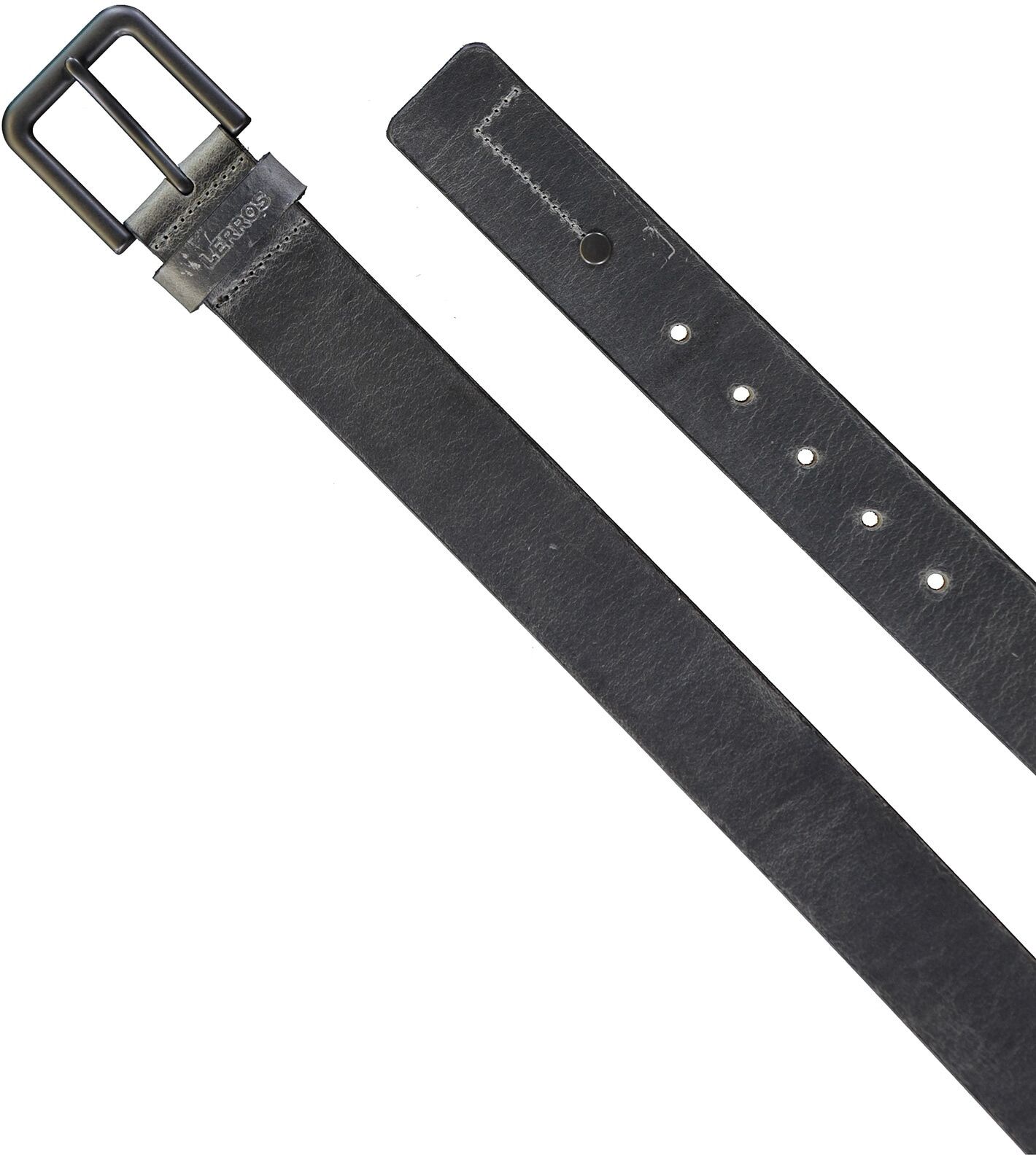 Ledergürtel LERROS "Ledergürtel MATTHEW mit schwarzer Schliesse", Herren, Gr. 105, orange (rost), Leder, Gürtel Ledergürtel rost 105