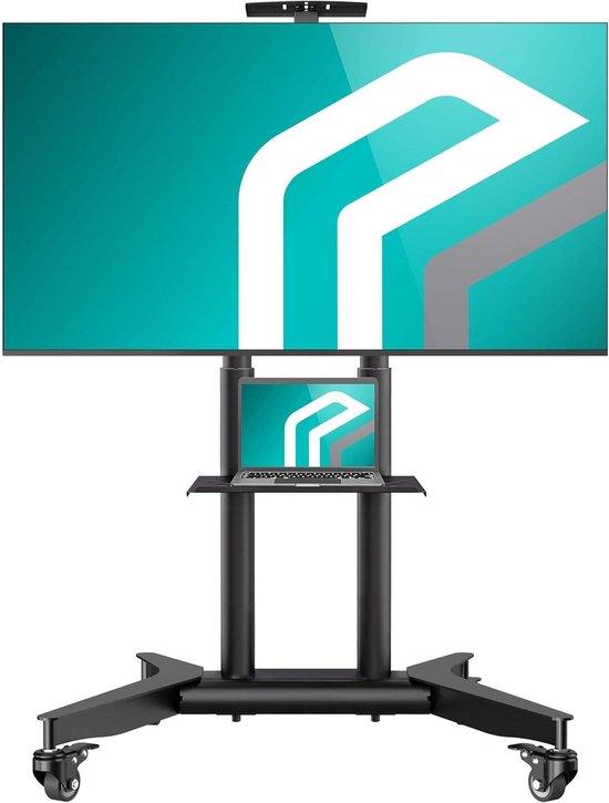 Mobiler TV-Ständer - Flexible TV-Lösung - Höhenverstellbar - Für Bildschirme von 32 bis 75 Zoll - Schwarz