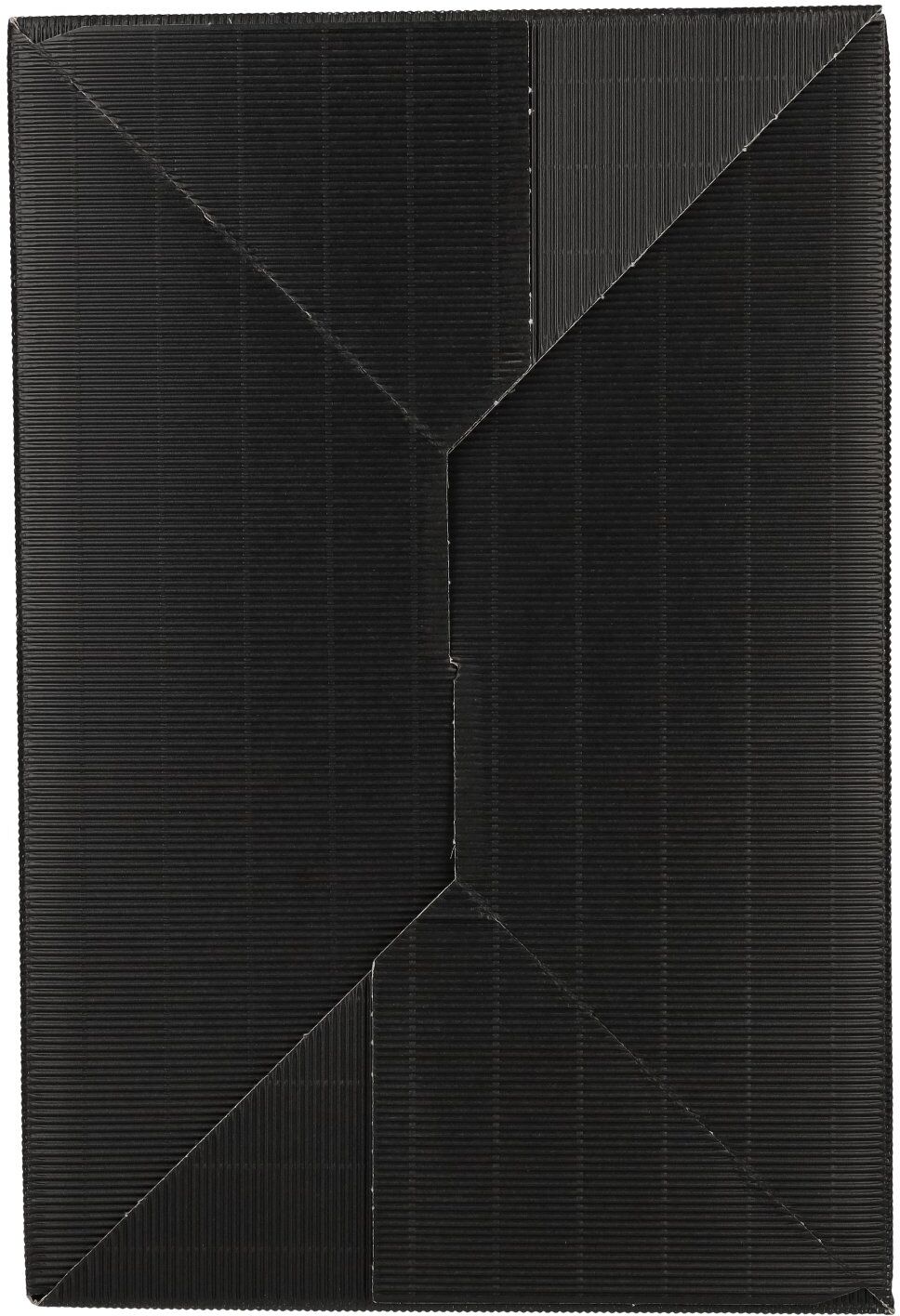 Hochhaus Präsentkarton SCHWARZ offene Welle 6er 38 cm