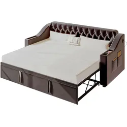 Polsterbett Schlafsofa 90/180x190 ausziehbar mit Stauraum, hydraulisch, USB-Anschluss, Samtpolster, komfortables Design Dunkelgrau