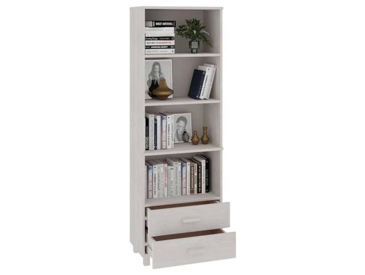 Buffet HAMAR - - Commode - Bois de pin massif - Blanc - 60x35x180 cm @82878