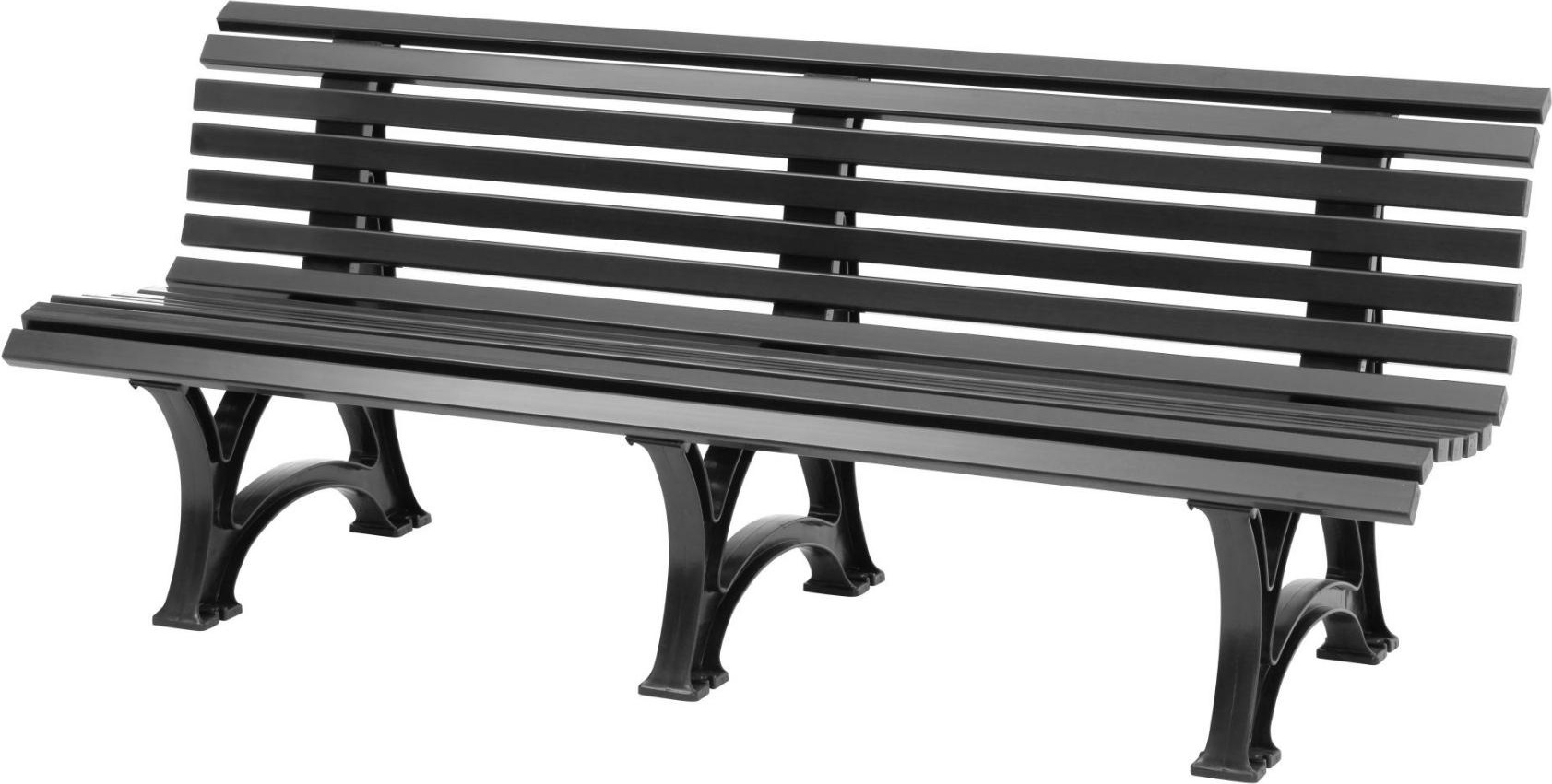 Gartenbank Jamaika | 4-Sitzer | Graphitgrau | HxBxT 80x200x64cm | Witterungs- & UV-beständiger Kunststoff | Parkbank Sitzbank Außenbereich Garten Balkon Terrasse