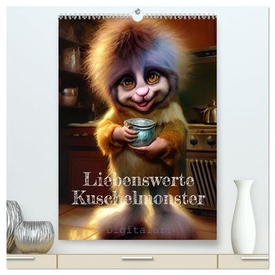 Liebenswerte Kuschelmonster - Digitalart (hochwertiger Premium Wandkalender 2026 DIN A2 hoch), Kunstdruck in Hochglanz