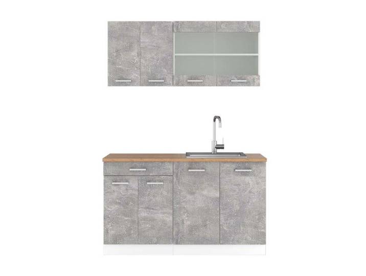 Cuisine R-Line 140cm PT Chêne Béton/Blanc Vicco 42760