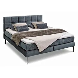 Boxspringbett Adel 160 x 200 cm Stoff Blau