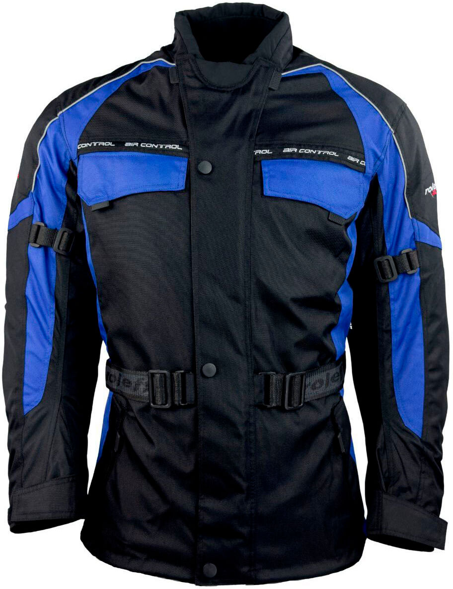 Motorradjacke ROLEFF "Reno" Gr. XXL, blau (blau, schwarz), Jacken, XXL, Obermaterial: 100% Polyester. Innenfutter: 100% Polyester, Motorradjacke, mit Protektoren, 4 Taschen, 3 Belüftungslöcher