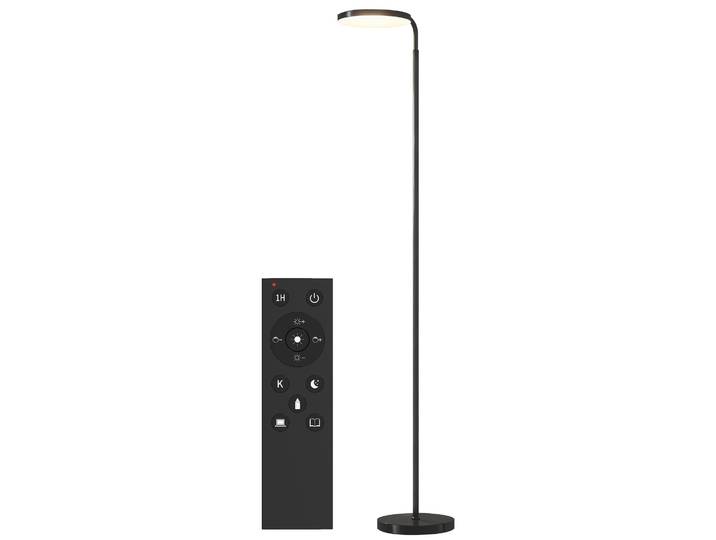 HOMCOM Stehlampe LED Wohnzimmer Dimmbar mit magnetischer Fernbedienung Schwarz