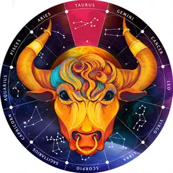 Sternzeichen Holz Puzzle Stier - Entspannung & Gedächtnistraining - Birkenholz 180 Teile - Horoskop Ø 24 cm - Geschenkidee Astrologie