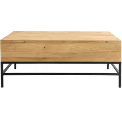 Couchtisch aufklappbar Industrie-Stil Mangoholz und Metall L110 cm YPSTER