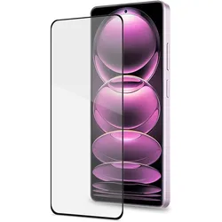 Celly FULL GLASS Xiaomi transparente Displayschutzfolie 1 Stück (Xiaomi Redmi Note 12 Pro, Xiaomi Redmi Note 12 Pro+), Smartphone Schutzfolie, Transparent, Schwarz