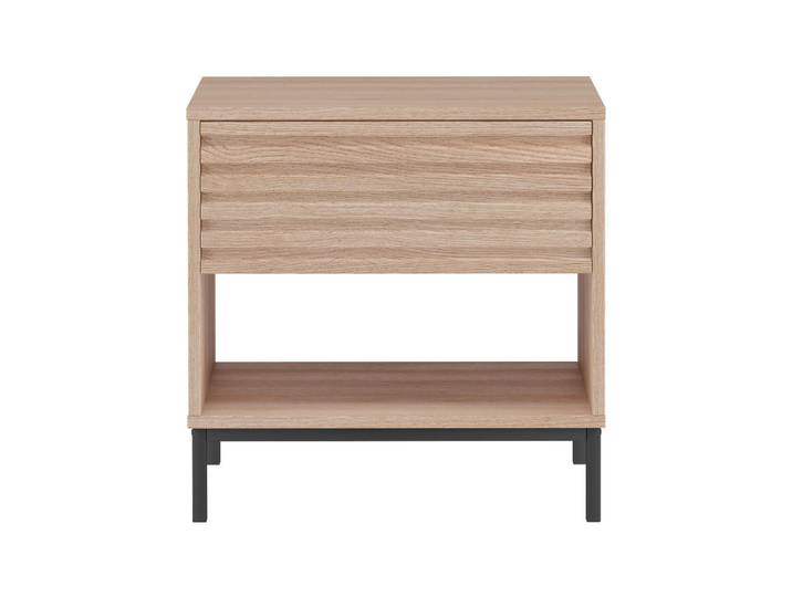 Mid.you Nachttisch Celine, Natur, 1 Schublade(n) Schubladen, eckig, 50x50x35 cm, Stauraum, offenes Fach, einfacher Aufbau, Schlafzimmer, Nachttische