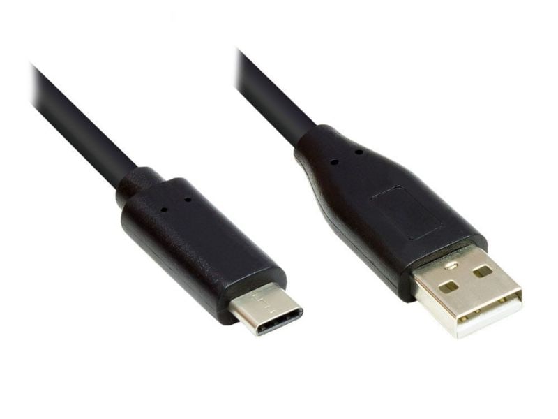 Good Connections Anschlusskabel 2m USB 2.0 USB-C zu USB 2.0 A schwarz