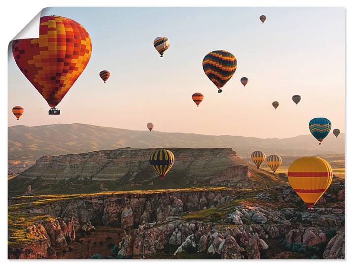 Poster ARTLAND Kappadokien Ballonfahrt , bunt (farbe bild(er): bunt), B:80cm H:60cm, Bilder, Poster, ohne Rahmen