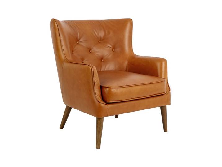 Fauteuil confident cuir capitonné brun