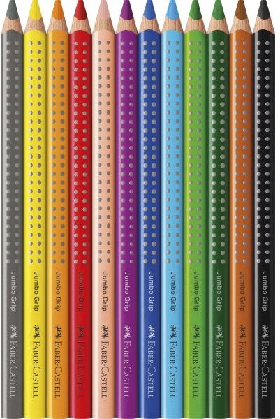Faber-Castell Grip Farveblyanter Jumbo   12 Farv.