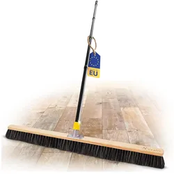 Novaliv Großer Besen Saalbesen 100 cm mit Stiel Borsten Haarmischung Besen fein mit stiel Ideal als Werkstattbesen Hallenbesen Industriebesen Hausbesen Kehrbesen Zimmerbesen Haarbesen Besen groß