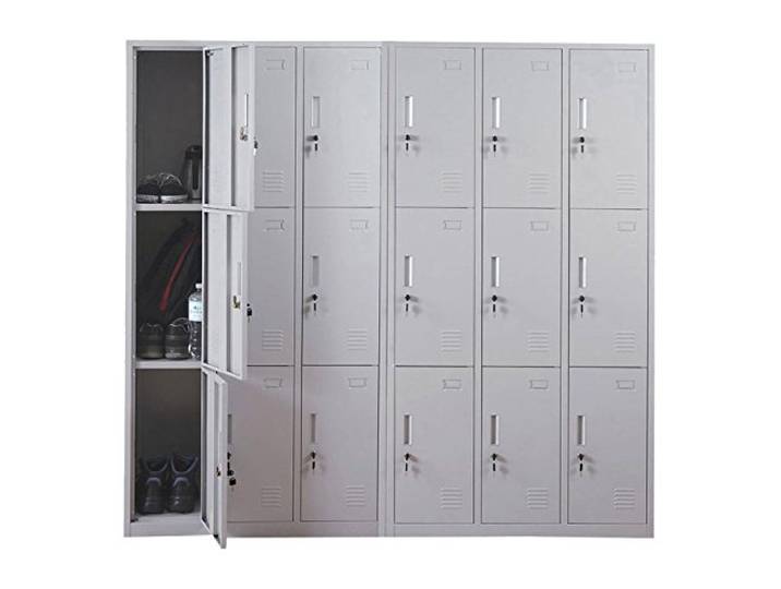 Mendler Schließfach Boston T829 Metall 18 Fächer - grau