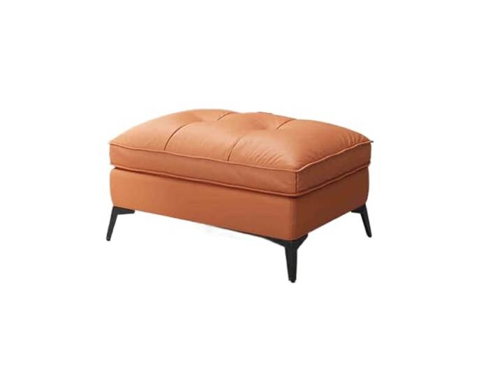 DANNMPX Sitzhocker Wohnzimmer Fußhocker Kleines Sofa Gepolsterte Fußstütze Wohnzimmer Schritt Zusätzliche Sitzplätze(Orange)