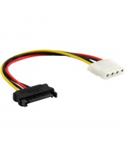 InLine SATA Stromadapterkabel 15pol Buchse an 4pol Stecker 0,3m 0,3 m 15-polig ATA (29669A)