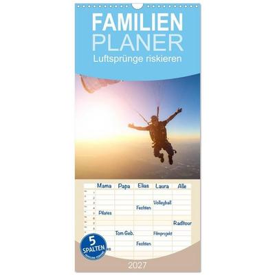 Familienplaner 2027 - Luftsprünge riskieren mit 5 Spalten (Wandkalender, 21 x 45 cm) CALVENDO