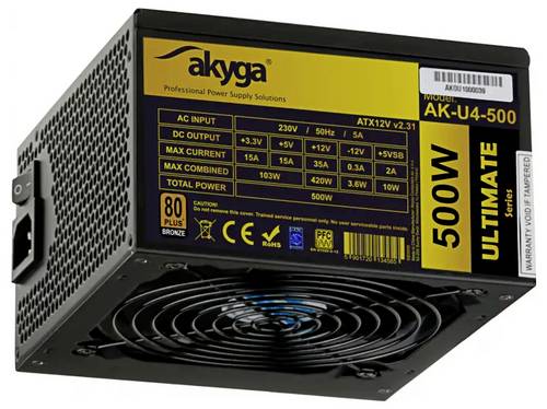 Akyga PC Netzteil 500W ATX 80PLUS Bronze