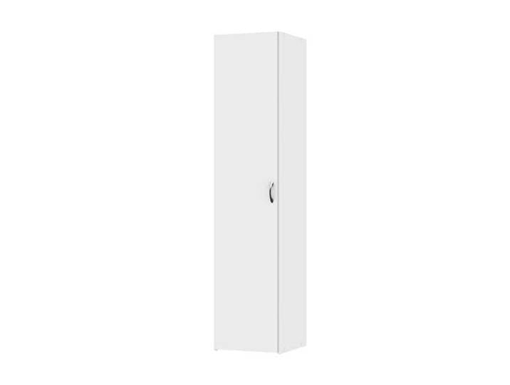 Dmora - Eintüriger Kleiderschrank mit drei Innenregalen, Farbe Weiß, Maße 39 x 175 x 41 cm