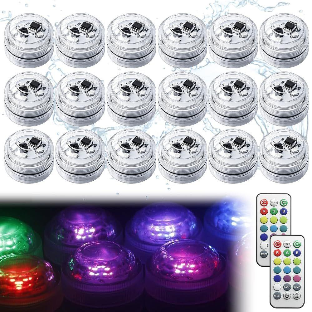 Lustrens Lot van 18 Mini LED Onderwaterlampen - Waterdicht met Accentuering voor Tuin en Effecten