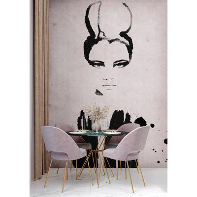 Fototapete LIVING WALLS "Walls by Patel 5 Fototapete Abstraktes Frauenporträt", beige (schwarz, grau), B:2m H:0m L:2,7m, Vlies, Tapeten, Abstraktes Frauenporträt auf 200 g/m² Premium-Vlies