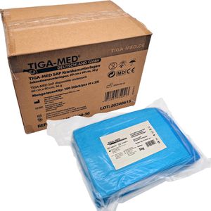 TIGA-MED Inkontinenzunterlagen SAP Premium, Einweg, 60 x 60 cm, Aufnahme ca. 1275 ml, wasserfest, 100 Stück