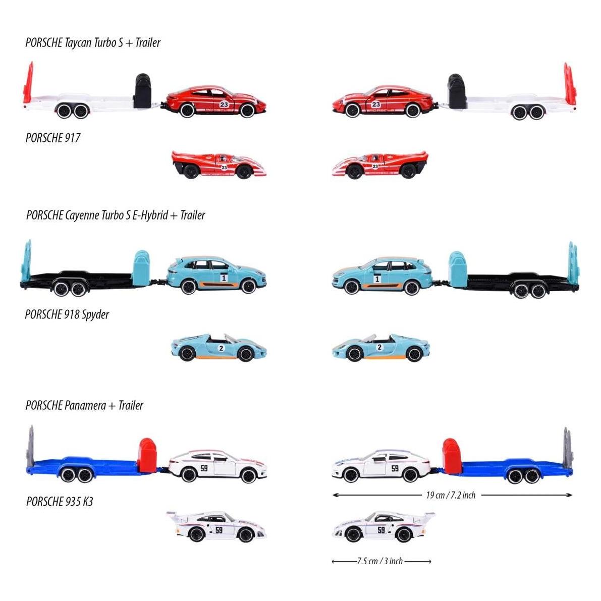 Majorette Porsche Deluxe Trailer, 3-sort. (212103001)