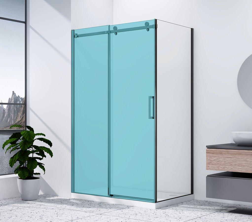Gelco DRAGON BLACK Seitenwand 900mm, Klarglas