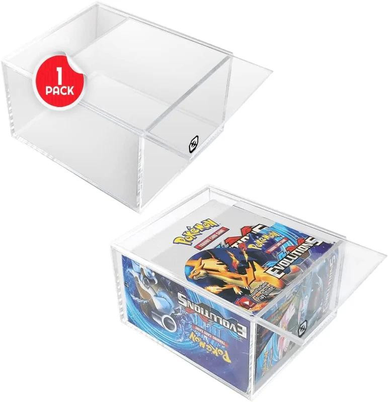 Evoretro Premium Pokémon boosterbox met schuifdeksel en UV-bescherming, 4,0 mm dik