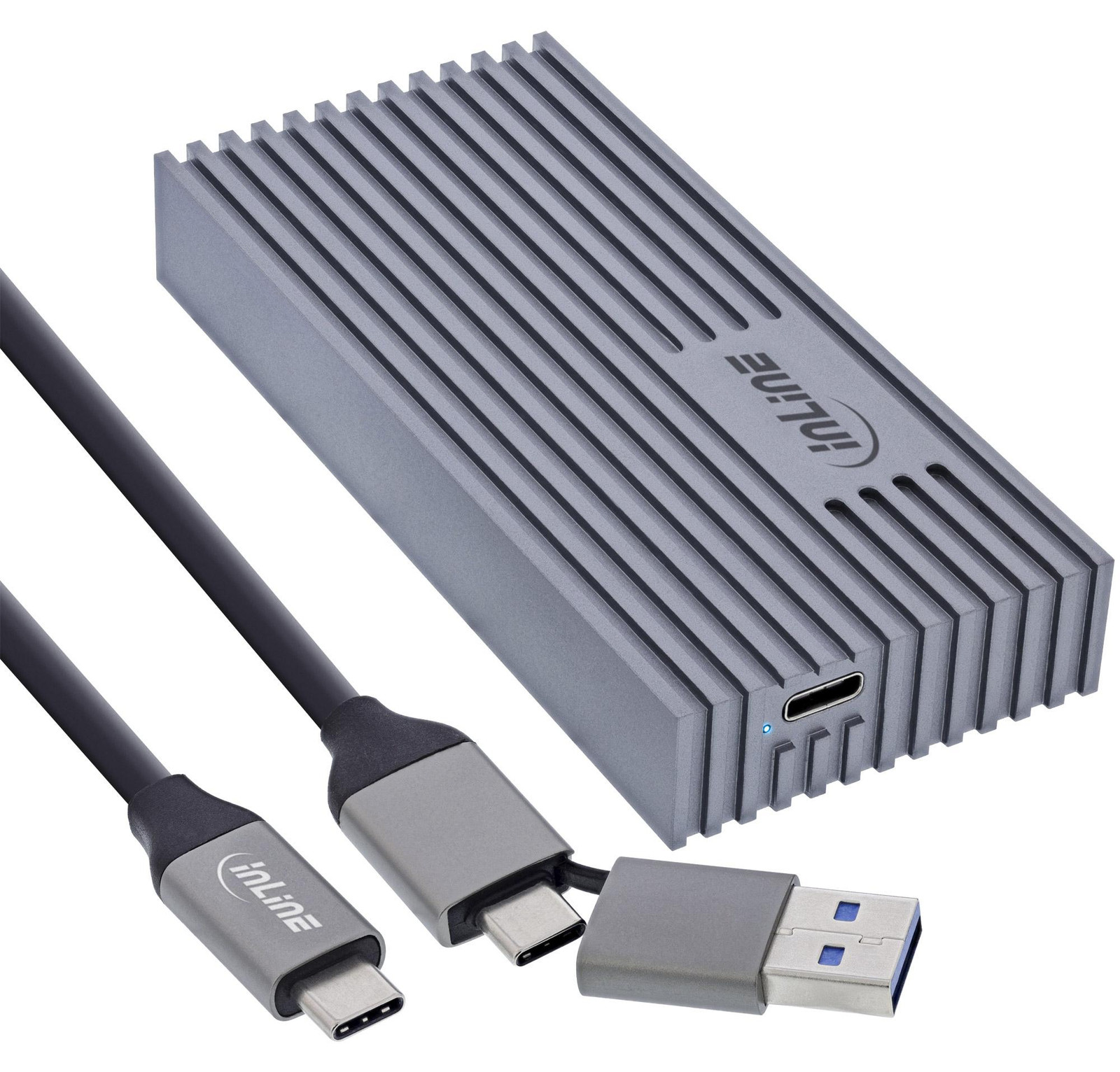 InLine 00031J SSD-behuizing voor M.2 SATA, 40 Gbit/s, USB-aansluiting, grijs