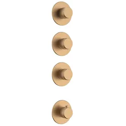 BELVIT Duscharmatur 3-Wege Unterputz Thermostat gebürsteter Edelstahl Bronze