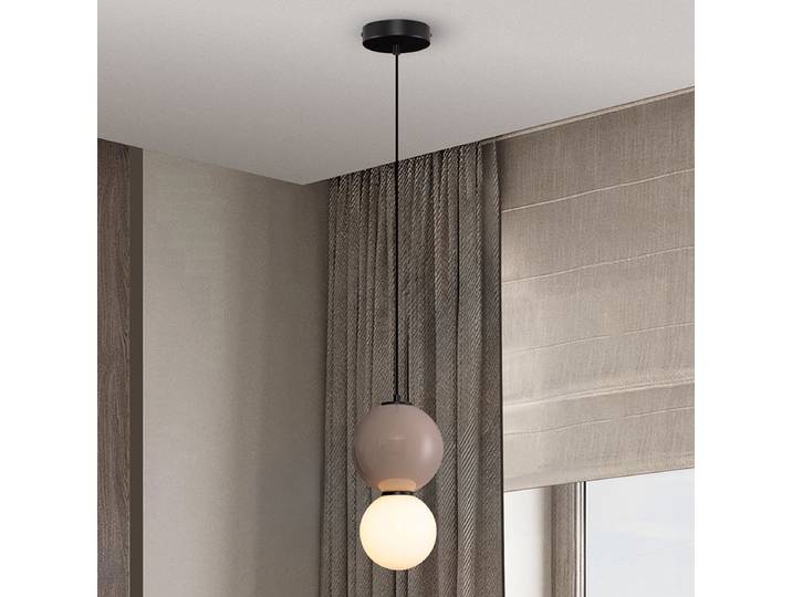 Suspension Noesis type A Ø 18cm Marron/Marron Céramique LED non-remplaçables Module LED