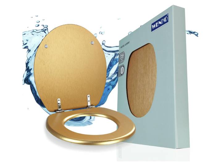 Siège WC WENKO Mod. Aldeno Or mat\, en MDF