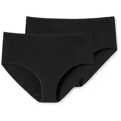 Schiesser 2P 95-5 Organic Cotton Midi Briefs Schwarz Baumwolle Large Damen