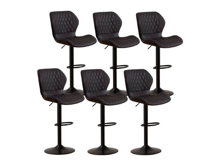 LuxusKollektion Barhocker Barhocker Drehstuhl 360Grad Höhenverstellbar Schwarz 6 PCS