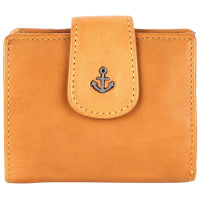 Geldbörse HARBOUR 2ND "Stella", Damen, gelb (mustard), Rindsleder, Kleinlederwaren, Unisex Portemonnaie, Geldbeutel mit Logoaufnäher