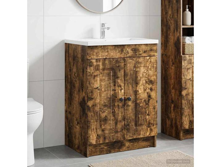 vidaXL Unter dem Waschbecken Badschrank Geräucherte Eiche