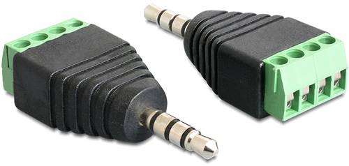 Delock 65453 Klinke Adapter [1x Klinkenstecker 3.5mm - 1x Buchse] Schwarz, Grün