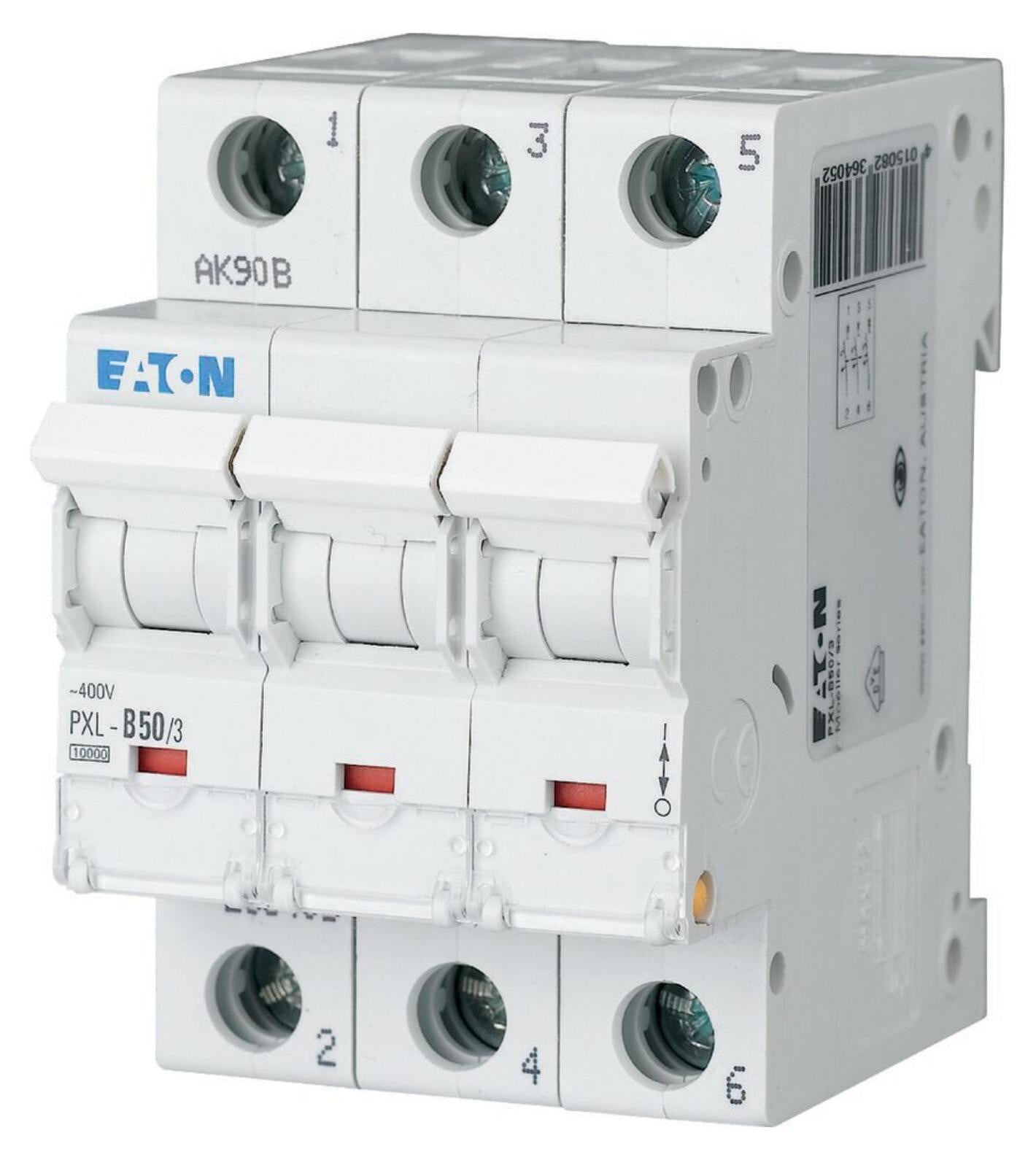 Eaton PXL-C50/3 LS-schakelaar, 50A, 3-polig, C-karakteristiek