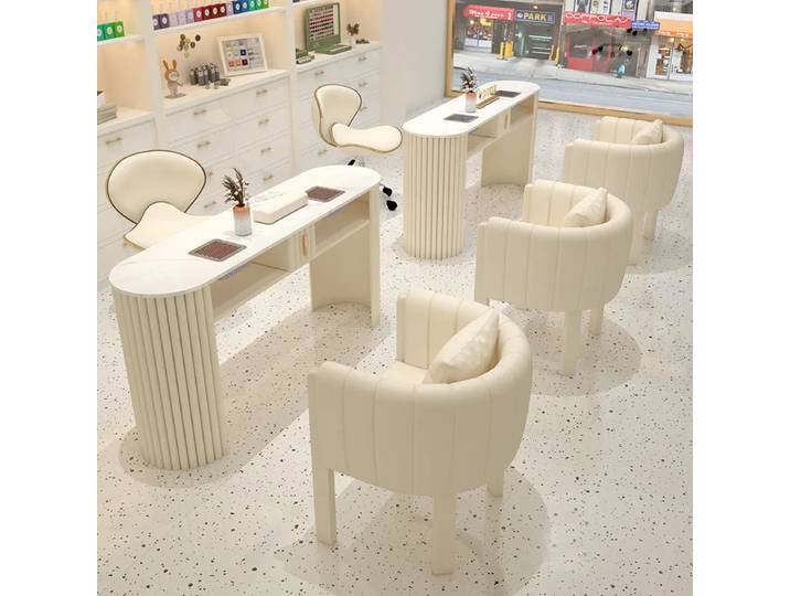Tables à ongles de style minimaliste nordique, table à ongles élégante et luxueuse, rangement pour manucure, Nageltisch Mit Absaugung, mobilier de salon