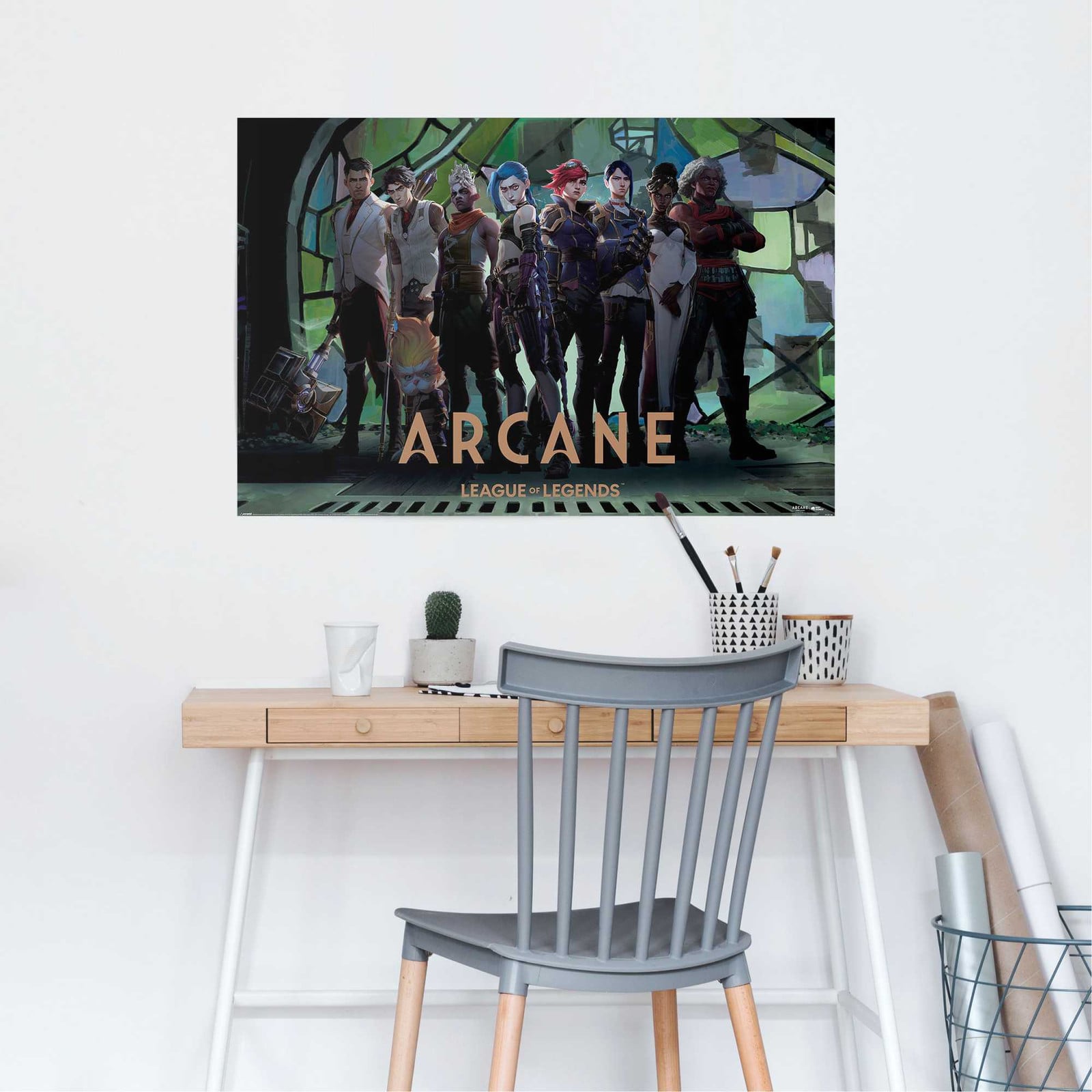 home24 Arcane poster met abstracte illustratie, meerdere kleuren, 61 x 92 cm