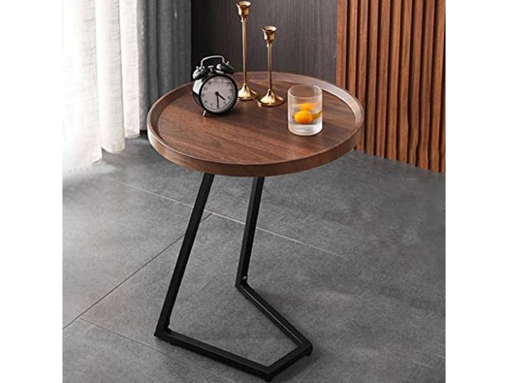 XDgfjrCGKJ Mit Metallrahmen, moderner Sofa-Akzenttisch, lässiger Teetisch(Walnut B,50 cm)
