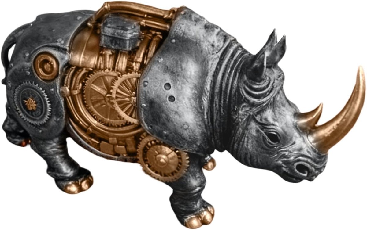 Uniek Steampunk Dierenbeeld - Mechanische Sculptuur voor Woonkamer Decoratie - B/D/H: 20 x 12 x 9 cm