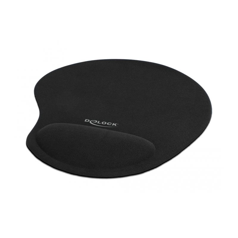 Delock Ergonomisches Mauspad mit Gel Handballenauflage schwarz 230 x 202 x 24 mm