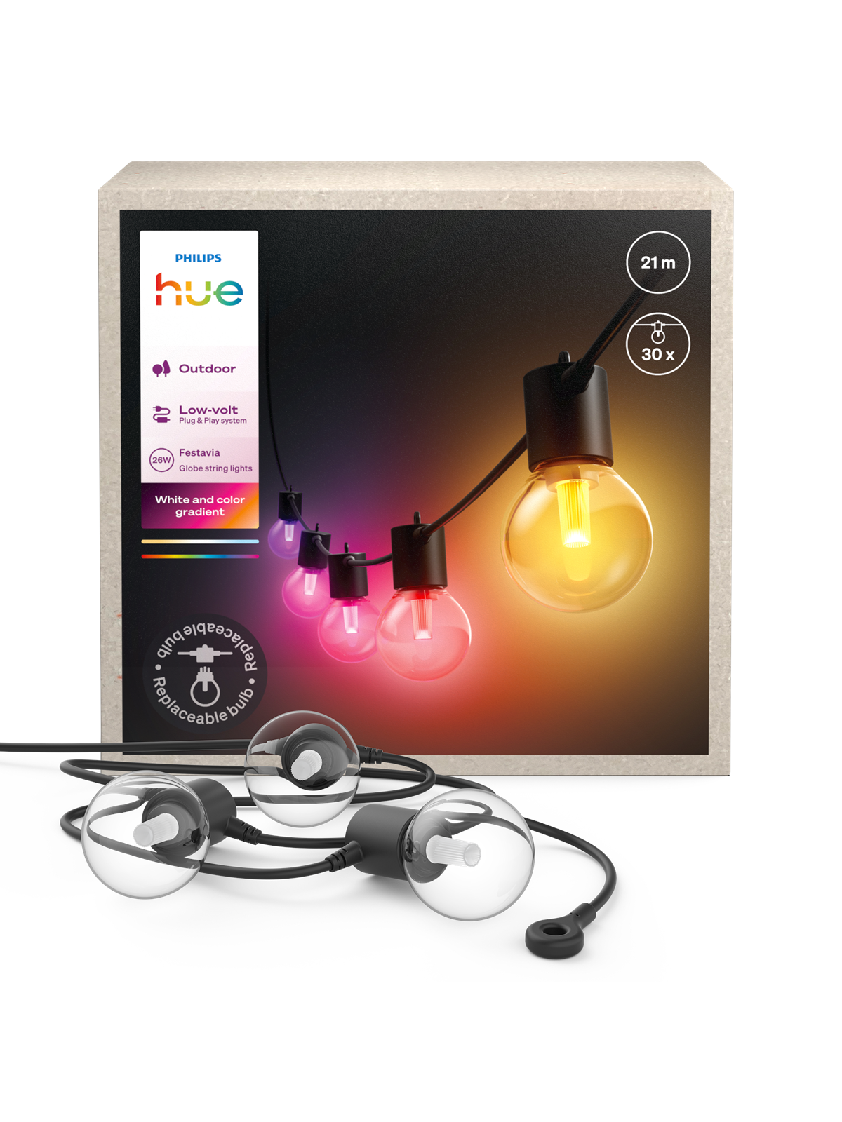 Philips Hue Festavia Globe outdoor string lights 21 m