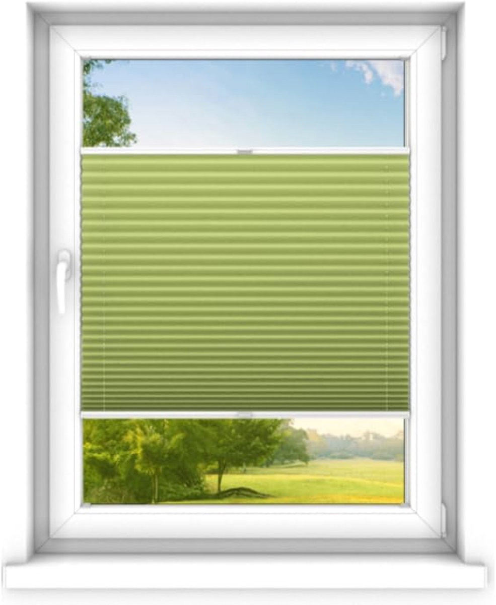 time4blinds Plisségordijn Donkere jasmijn - Kant-en-klaar vouwgordijn zonder boren - 130 x 160 cm